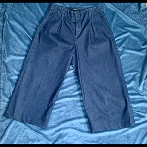 J Brand High Waisted Wide Leg Capri Jeans